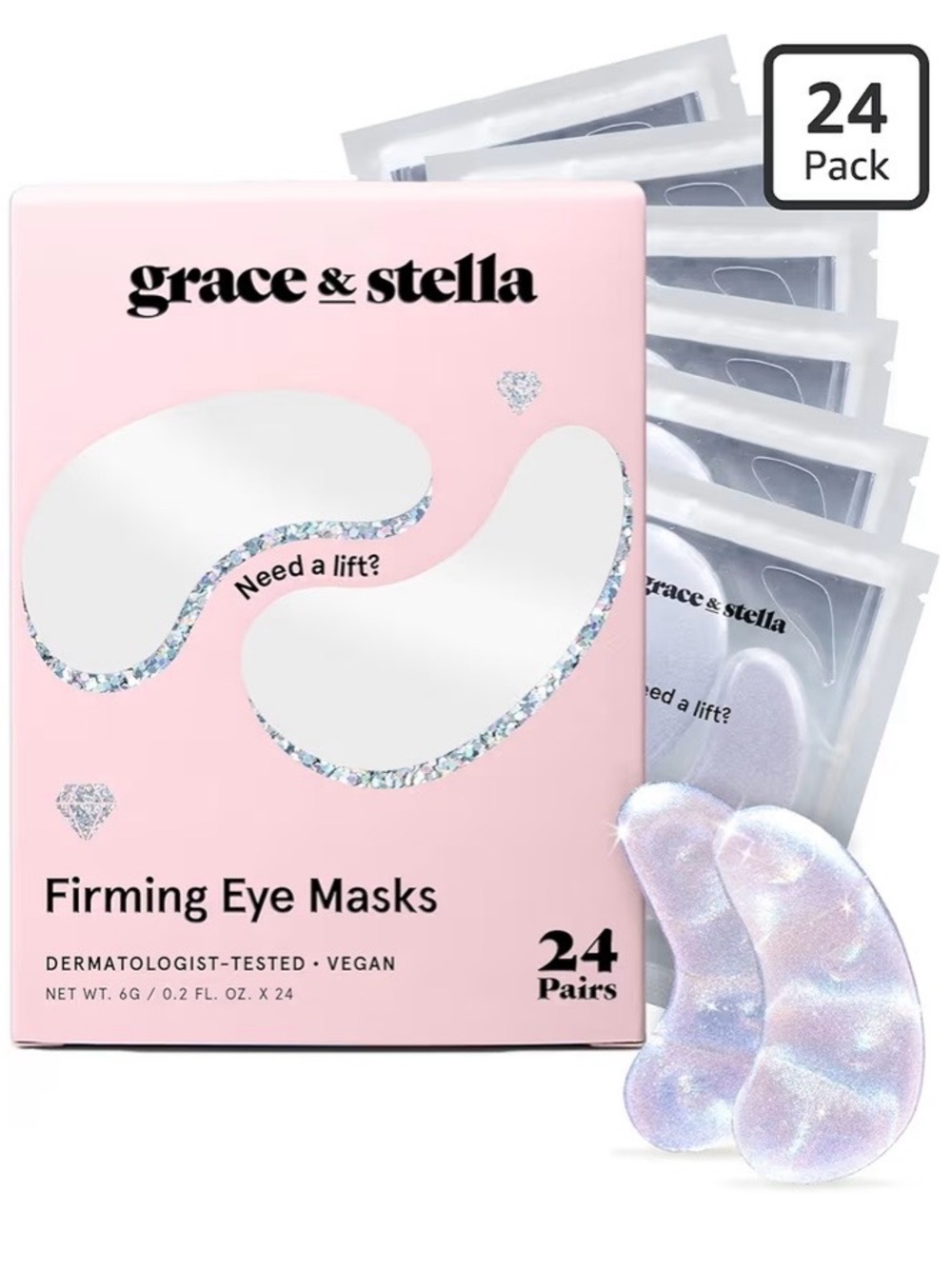 grace & stella Iridescent Pearl Eye Gel Masks -